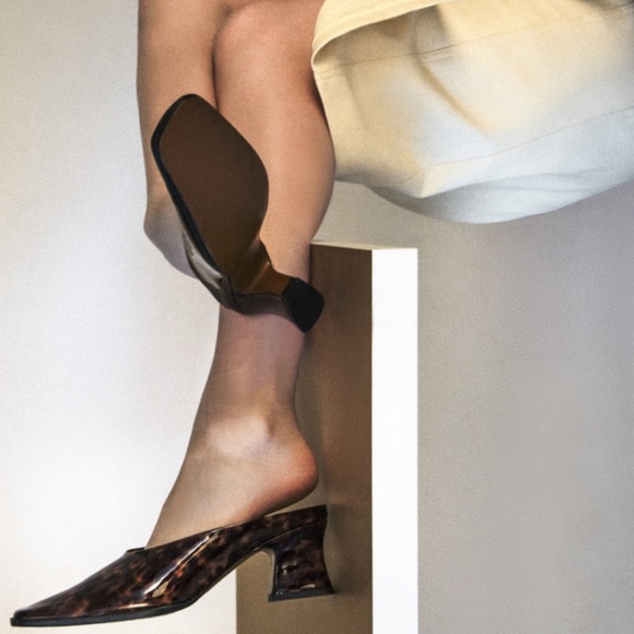 BY FAR Shoes - Sold By Far Kim Square Toe Mule in Patent